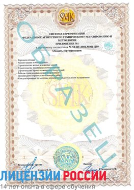 Образец сертификата соответствия (приложение) Богородск Сертификат ISO 14001